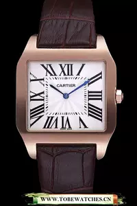 Cartier Santos 100 Diamond Rose Gold Bezel En59847