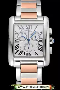 Cartier Tank Mc White Dial Stainless Steel Case Two Tone Bracelet En60627
