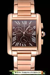 Cartier Tank Mc Brown Dial Gold Case And Bracelet En60631