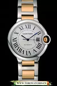 Cartier Ballon Bleu 36mm Silver Dial Stainless Steel Case Two Tone Gold Bracelet En120848