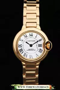 Cartier Ballon Bleu White Dial Yellow Gold Stainless Steel Bracelet En125187