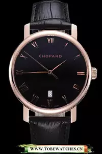 Chopard Classic Black Dial Black Croc Strap En59932