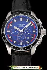 Chopard Mille Miglia Gts Blue Dial Black Leather Bracelet En124450