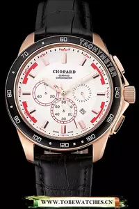 Chopard Mille Miglia Gts White Dial Gold Case Black Leather Bracelet En124452