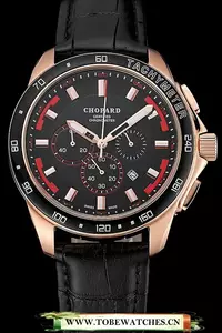 Chopard Mille Miglia Gts Black Dial Gold Case Black Leather Bracelet En124453