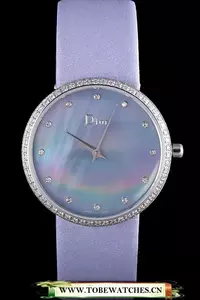 La D De Dior Lavender Rubber Strap With Lavender Dial En59607