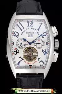 Franck Muller Casablanca Black Croco Leather Strap Tourbillon En59259