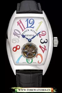 Franck Muller Casablanca Black Croco Leather Strap White Dial En59261
