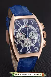 Franck Muller Casablanca Blue Croco Leather Strap Blue Dial En59263