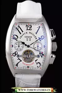 Franck Muller Casablanca White Croco Leather Strap White Dial En59264