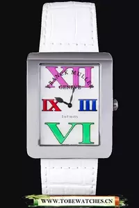 Franck Muller Infinity Stainless Steel Bezel White Croco Bracelet En59293