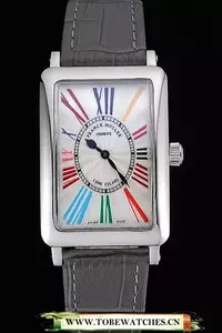 Franck Muller Long Island Classic Color Dreams White Dial Black Leather Strap En60260