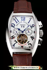 Franck Muller Casablanca White Dial Red Accent Number Tourbillon En121315