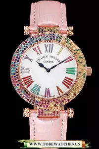 Franck Muller Double Mistery 4 Saisons White Dial Rose Gold Case Light Pink Leather Strap En122589