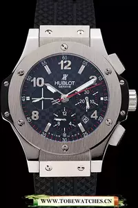 Hublot Big Bang Carbon Effect Dial Silver Case Black Rubber Bracelet En124517