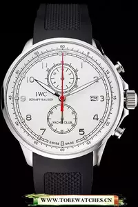 Iwc Portugieser Yacht Club White Dial Stainless Steel Case Black Rubber Strap En121925