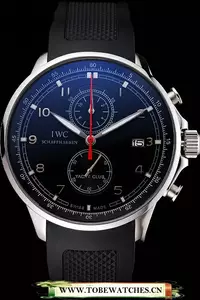 Iwc Portugieser Yacht Club Black Dial Stainless Steel Case Black Rubber Strap En121926