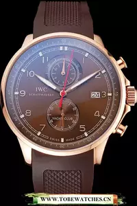 Iwc Portugieser Yacht Club Brown Dial Rose Gold Case Brown Rubber Strap En121928
