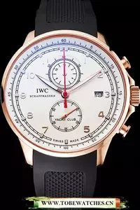 Iwc Portugieser Yacht Club White Dial Rose Gold Case Black Rubber Strap En121929
