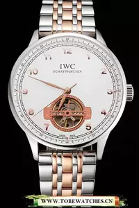 Iwc Portugieser Tourbillon White Dial Stainless Steel Case Two Tone Steel Rose Gold Bracelet En122939