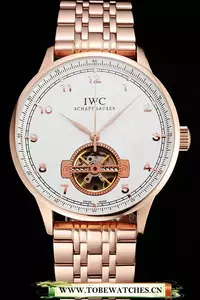 Iwc Portugieser Tourbillon White Dial Rose Gold Numerals Rose Gold Case And Bracelet En122941