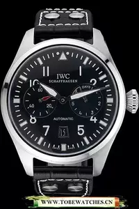 Iwc Big Pilot Top Gun 7 Day Black Dial Black Leather Bracelet En96082