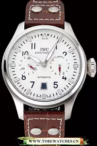 Iwc Big Pilot Top Gun 7 Day White Dial Black Leather Bracelet En96092