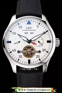 Iwc Pilot Tourbillon White Dial Stainless Steel Case Black Textile Strap En121915