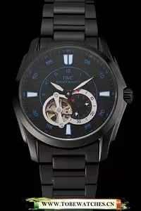 Iwc Pilot's Watch Black Dial With Blue Marking Black Plated Stainless Steel Case And Bracelet En123566