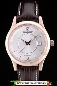 Jaeger Le Coultre Master Control Rose Gold Bezel Brown Leather Strap En58955