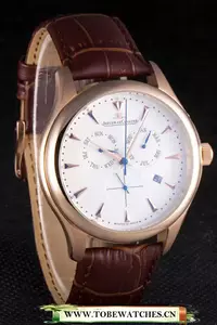 Jaeger Lecoultre Master Gold Bezel Brown Leather Band En59702