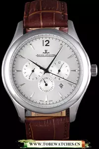 Jaeger Lecoultre Master Silver Bezel Brown Leather Band En59703