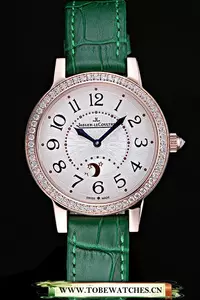 Jaeger Lecoultre Rendez Vous White Dial Green Leather Strap En59987