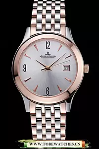 Jaeger Lecoultre Master White Dial Rose Gold Bezel Two Tone Band En59992