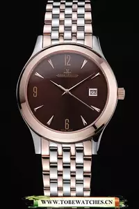 Jaeger Lecoultre Master Brown Dial Rose Gold Bezel Two Tone Band En59993