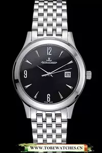 Jaeger Lecoultre Master Black Dial Stainless Steel Bezel Stainless Steel Band En59995