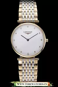 Longines La Grande Classique Two Tone Band White Dial Diamond Markers Homme En60002