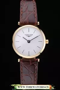 Longines La Grande Classique White Dial Brown Leather Strap Femme En60021