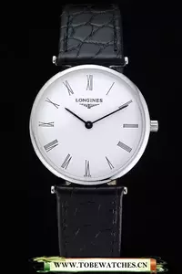 Longines La Grande Classique White Dial Black Leather Band Homme En60028
