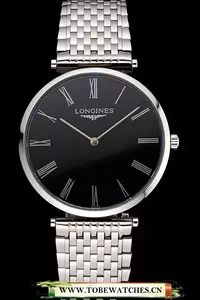 Longines Grande Classique Black Dial Roman Numerals Stainless Steel Case And Bracelet En122765