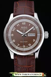Mido Multifort Brown Dial Brown Leather Strap En60078