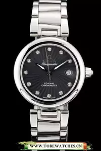 Omega Deville Ladymatic Stainless Steel Strap Black Dial En58898