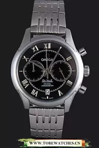 Omega Deville Stainless Steel Links Black Dial En59650