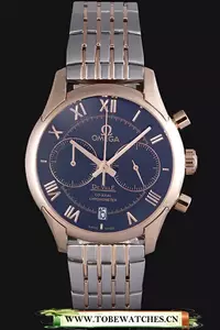 Omega Deville Two Tone Links Black Dial En59652