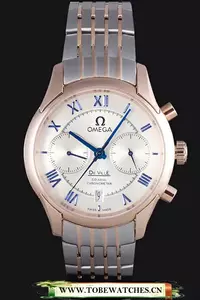 Omega Deville Two Tone Links White Dial En59654