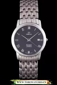 Omega Deville Stainless Steel Bracelet Black Dial En59770