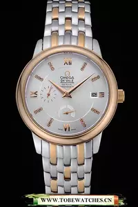 Omega Deville Prestige Silver Dial Stainless Steel And Gold Bracelet En60486