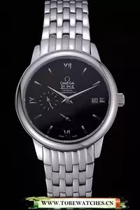 Omega Deville Prestige Black Dial Stainless Steel Bracelet En60487