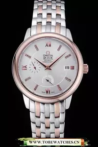 Omega Deville Prestige Silver Dial Stainless Steel And Rose Gold Bracelet En60488