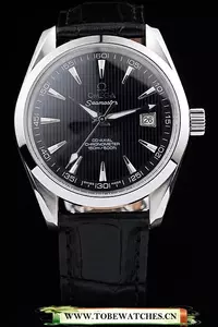 Omega Seamaster Railmaster Black Strap Black Striped Dial En58122